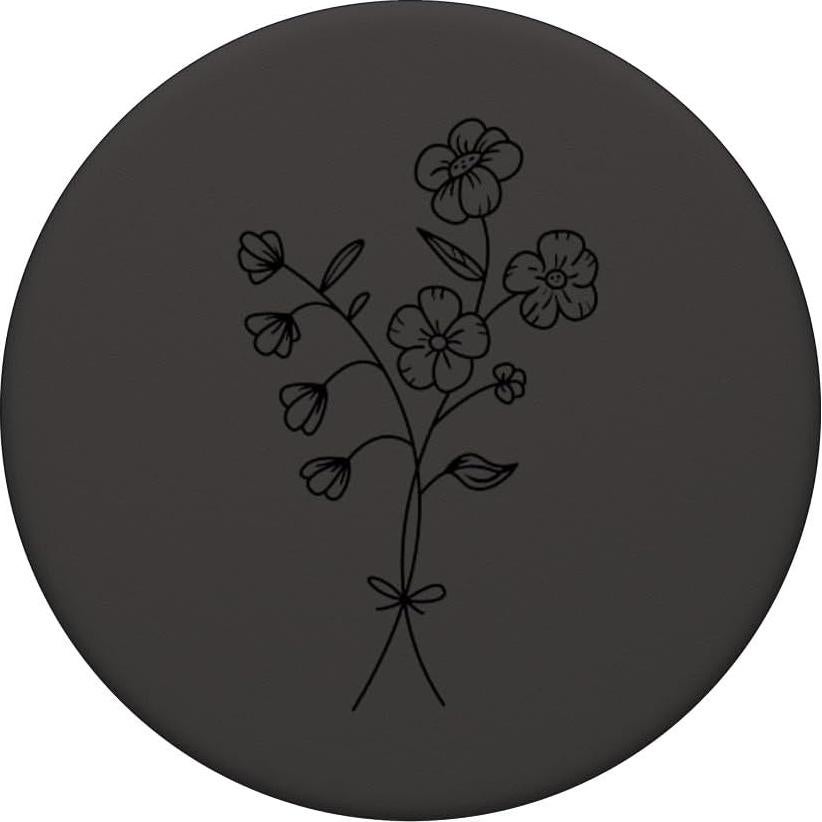 PopGrip adhesivo PopSockets flores silvestres negro gris