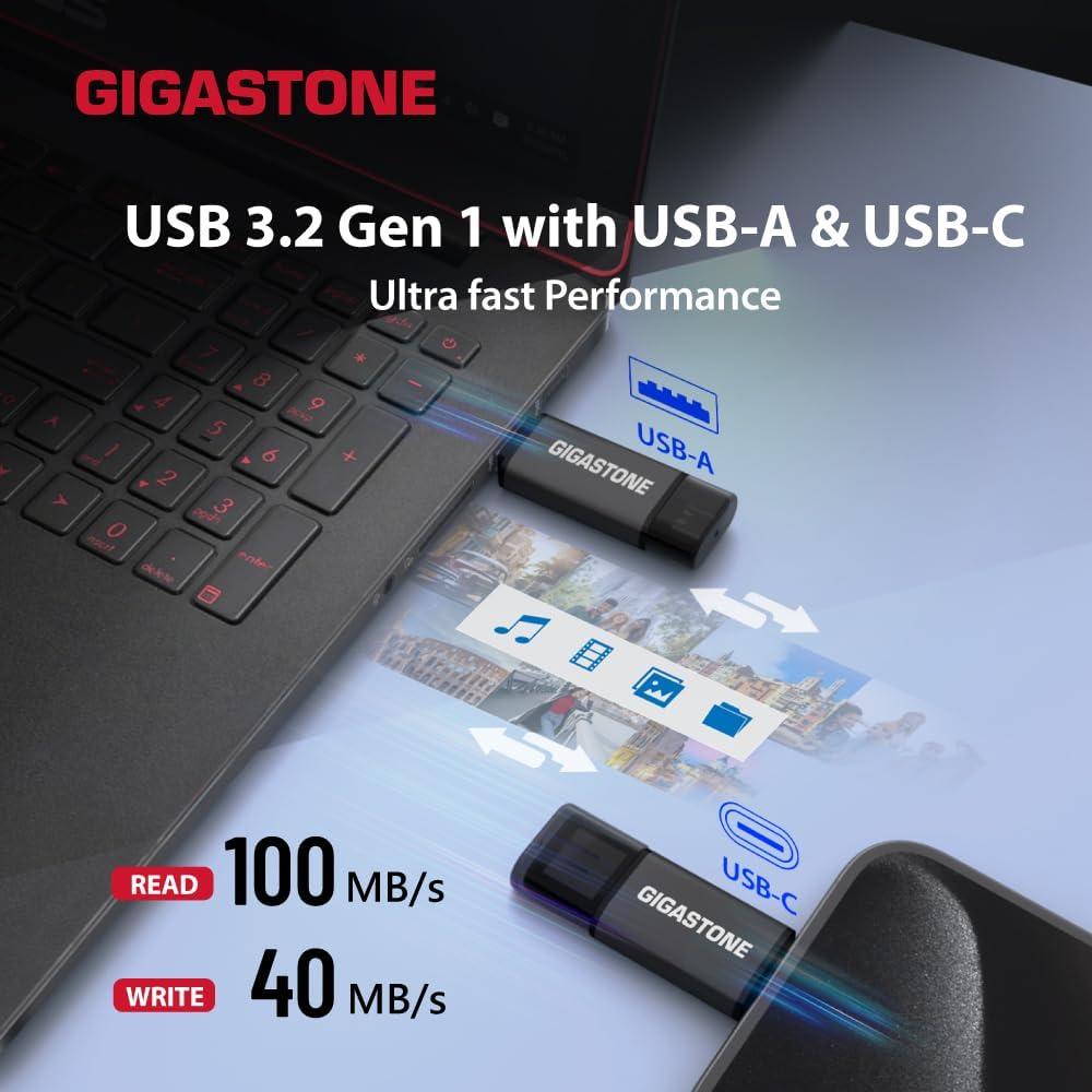 Unidad Flash Dual OTG GIGASTONE Z40 16GB USB 3.2 A+C