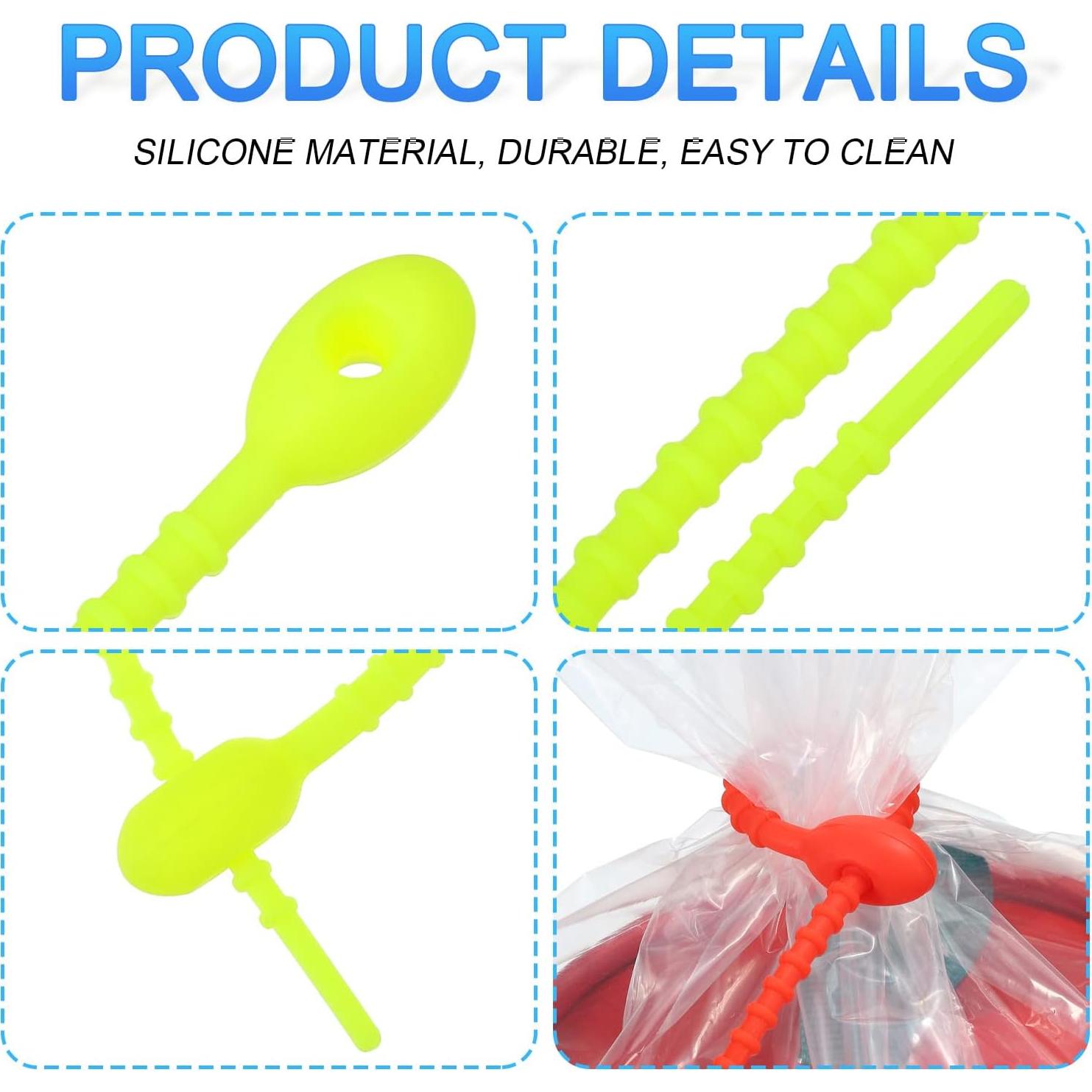 Sujetadores de Cable de Silicona MECCANIXITY 20 Pcs 15 cm Verde Amarillo