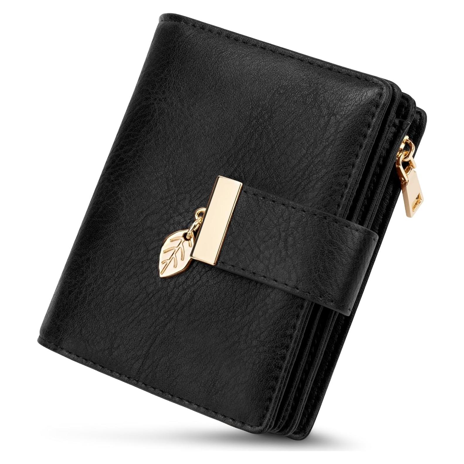 Cartera Pequeña HUANLANG de Cuero con Bloqueo RFID para Mujeres