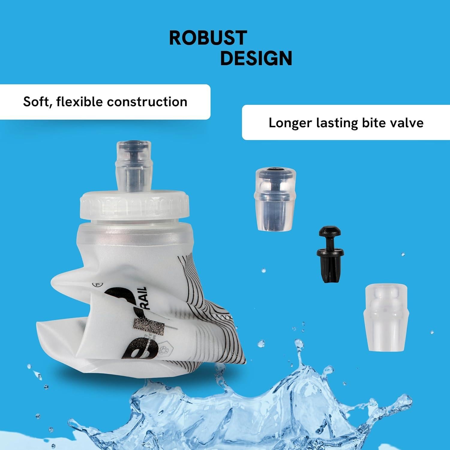 Botella de Agua Plegable Ergotrail con Filtro 500ml - Ligera y Sin Fugas