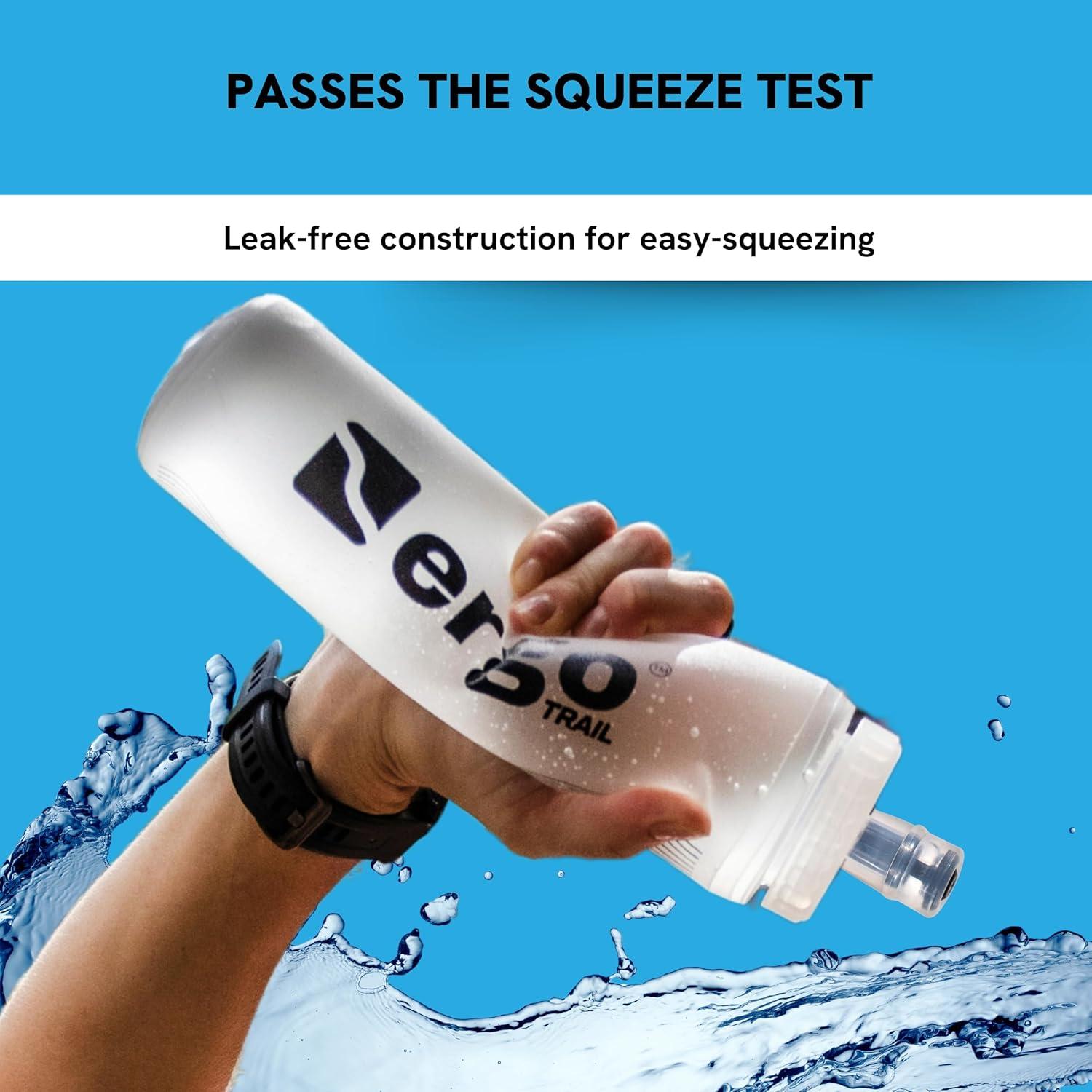 Botella de Agua Plegable Ergotrail con Filtro 500ml - Ligera y Sin Fugas