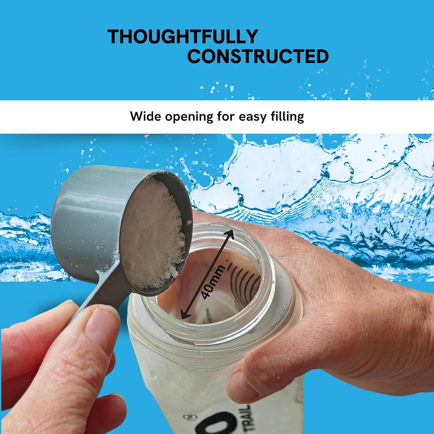 Botella de Agua Plegable Ergotrail con Filtro 500ml - Ligera y Sin Fugas