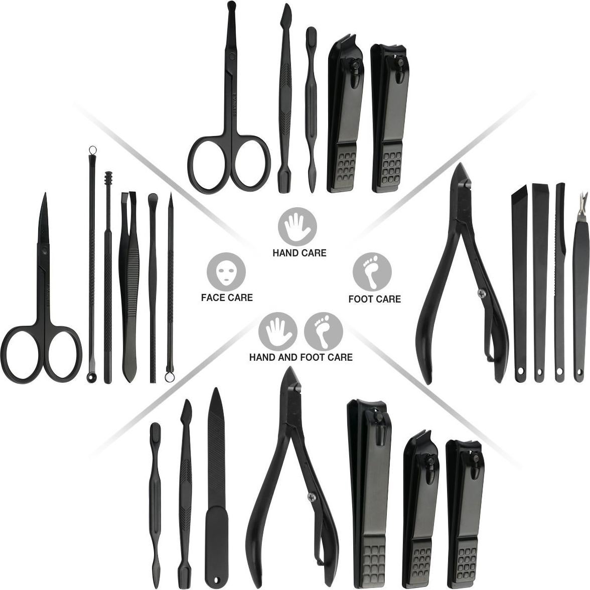 Kit de Manicura Profesional ESARORA 18 Piezas Acero Inoxidable