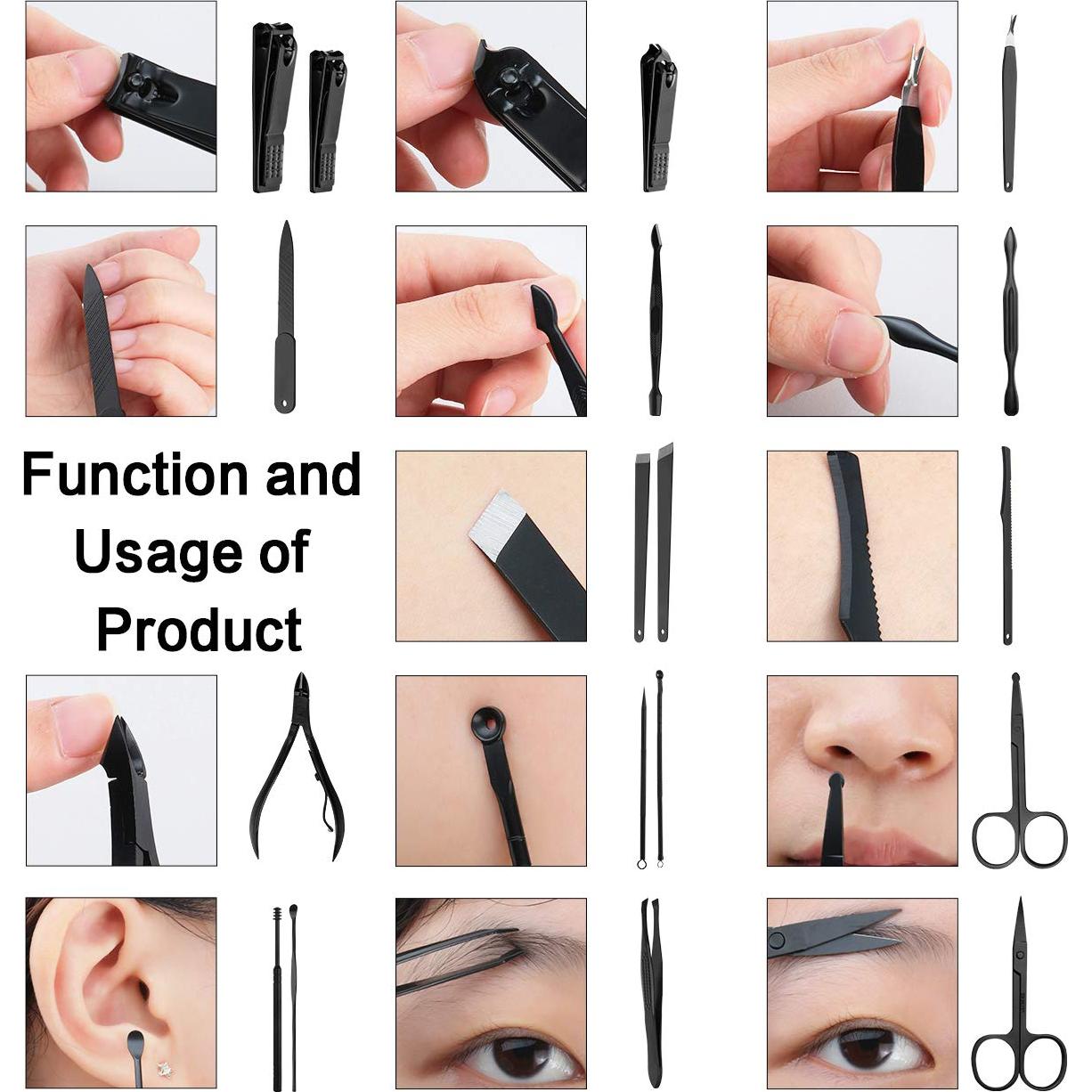 Kit de Manicura Profesional ESARORA 18 Piezas Acero Inoxidable