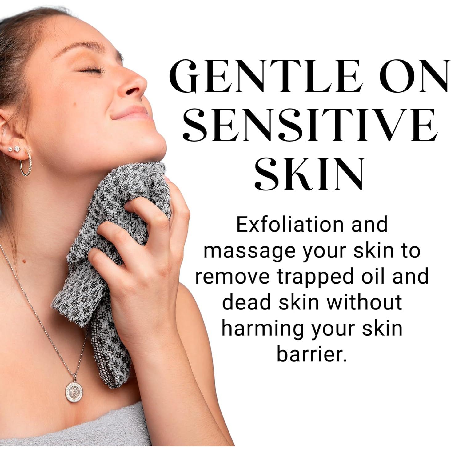 Toalla Exfoliante Corporal Sima - 119 cm, 2 Lados, Negra