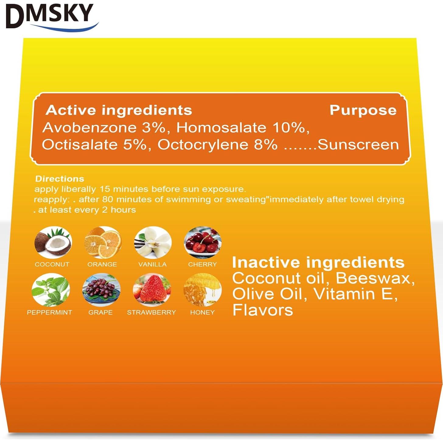 Bálsamo Labial DMSKY SPF 30 - 8 Piezas, Hidratante y Protector