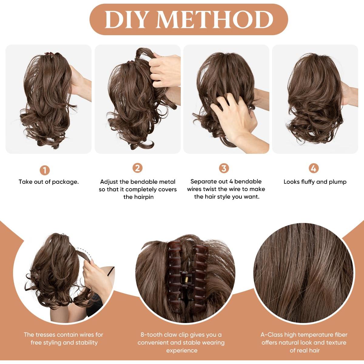 Clip de Garra para Extensiones de Cabello Sintético CJL - 2 Piezas