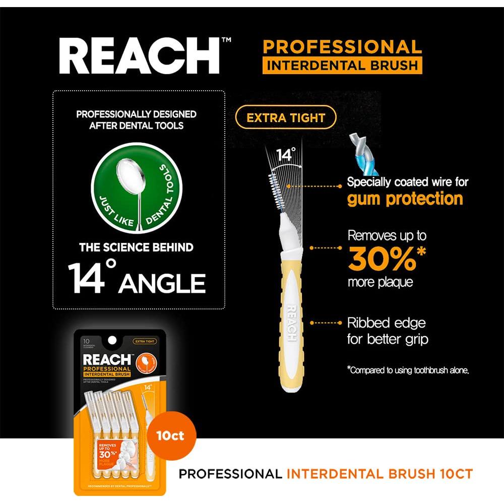 Limpiadores Interdentales Reach 0.7mm - 10 Cepillos para Dientes