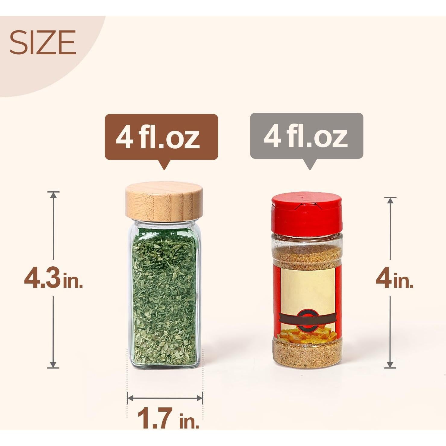 Tarros de Especias de Vidrio ComSaf 240ml 6Pcs con Etiquetas