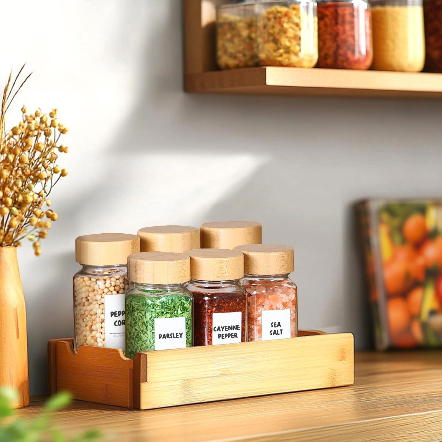 Tarros de Especias de Vidrio ComSaf 240ml 6Pcs con Etiquetas