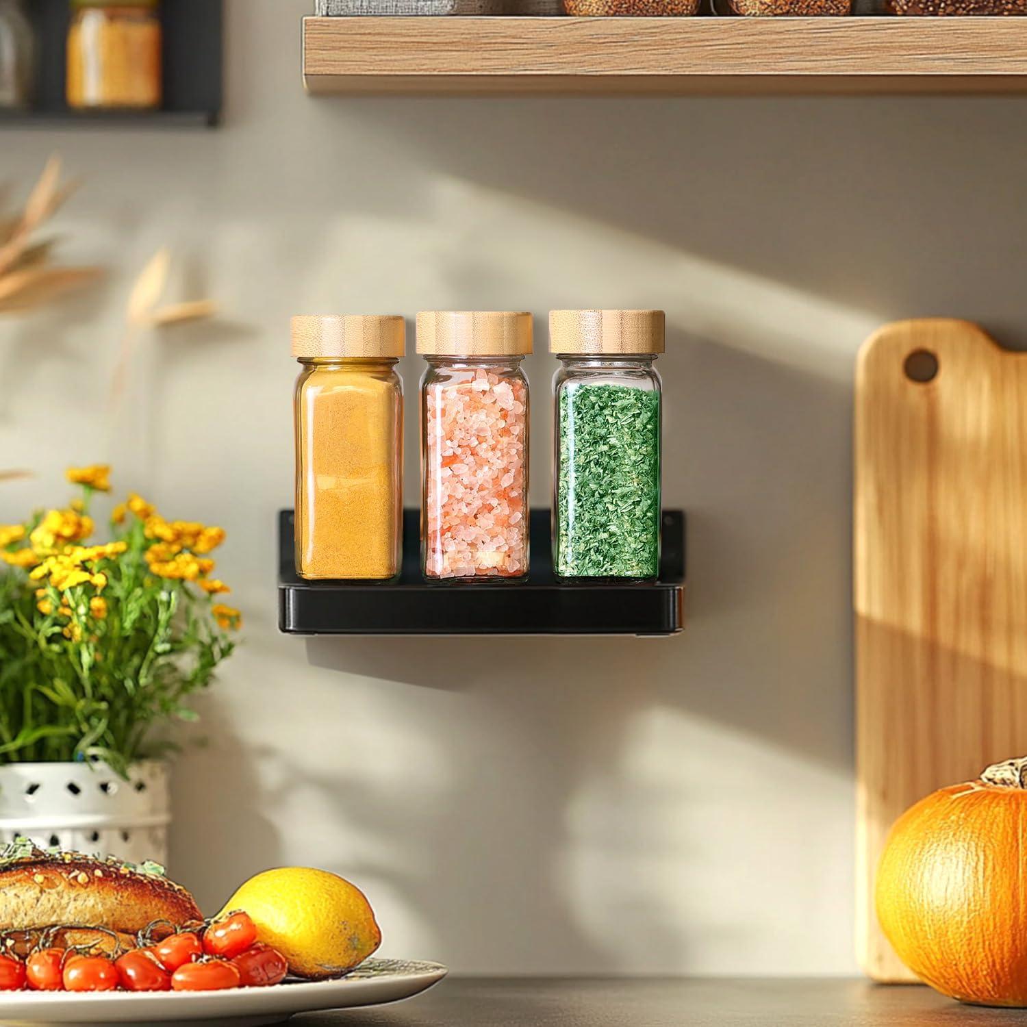 Tarros de Especias de Vidrio ComSaf 240ml 6Pcs con Etiquetas