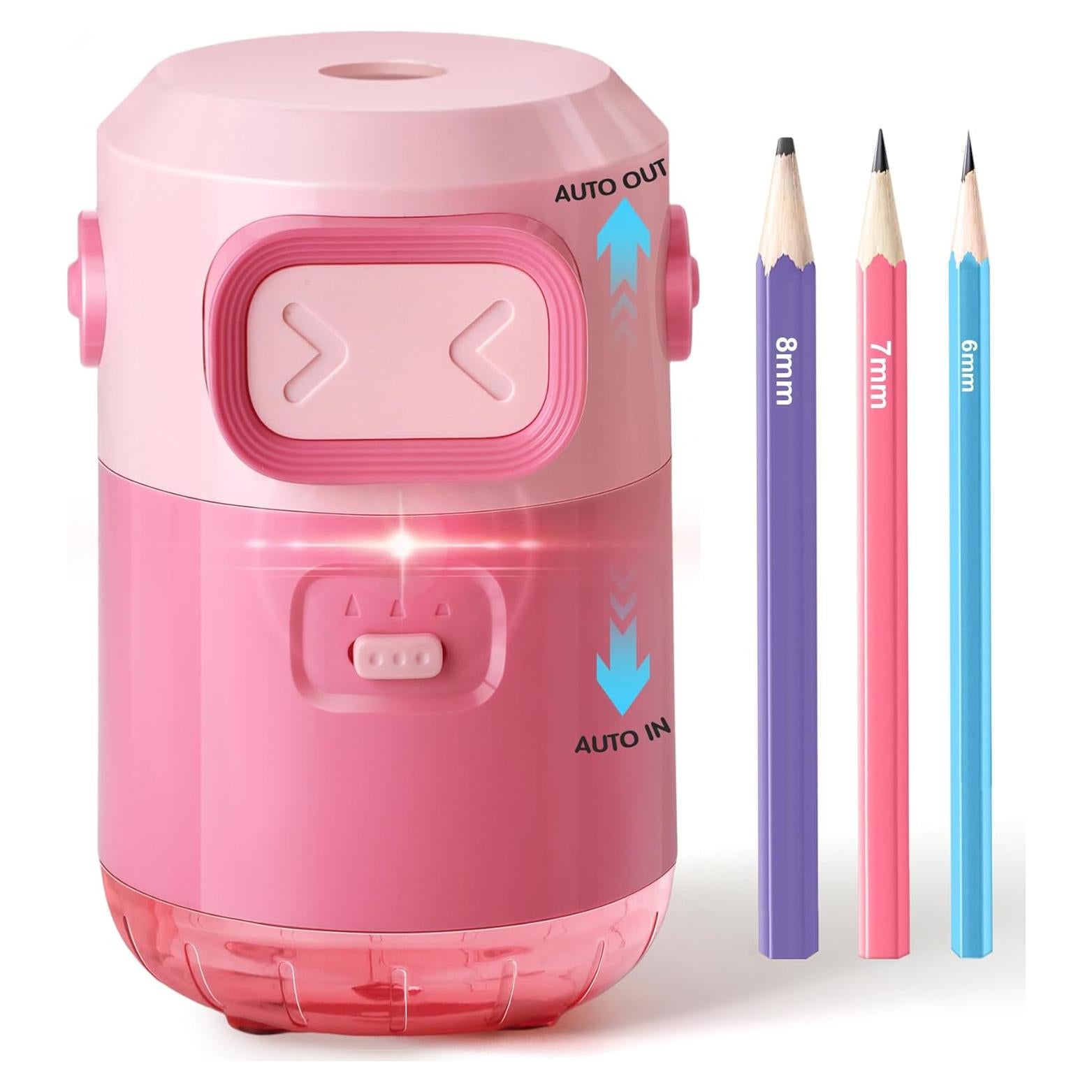 Sacapuntas Eléctrico SKOIENY Rosa Automático 6-8mm Recargable