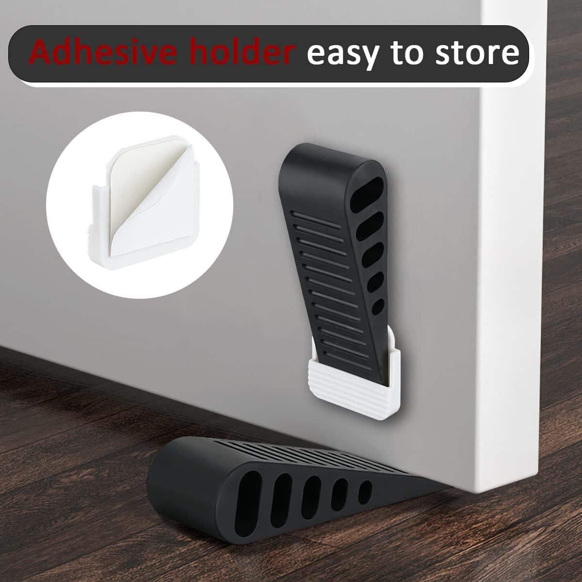 Cuña de Goma para Puerta JQK, Negro, Paquete de 2 Unidades