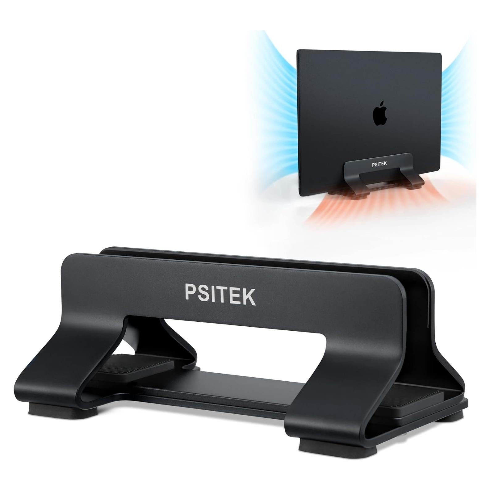 Soporte Vertical de Laptop Psitek Aluminio Ajustable 12-42mm