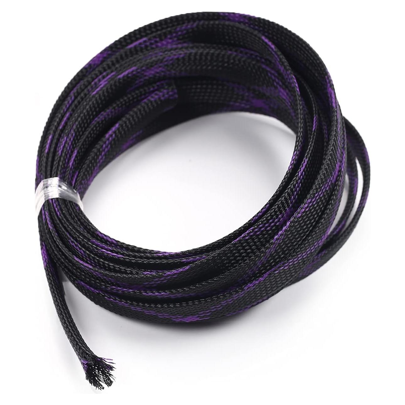 Manguito Trenzado Expandible Heyiarbeit 5m Negro Púrpura 12mm