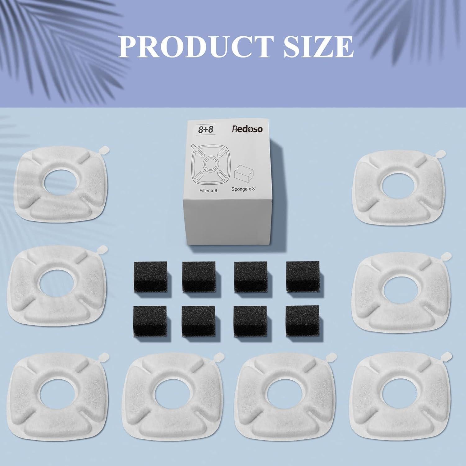 Filtros de Reemplazo Veken 8 Pcs para Fuente de Agua Mascotas