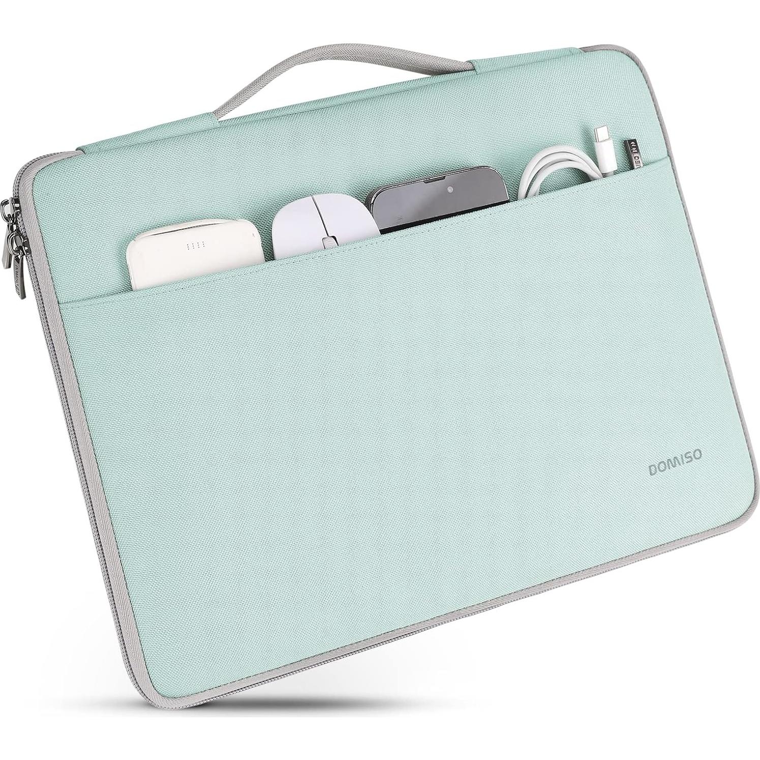 DOMISO 10.1 inch Tablet Case with Handle Water-Resistant Protective Carrying Bag for 10.5" 10.9" iPad Air / 10.2" iPad / 10.5" 11" iPad Pro/Surface Go 2 3/Lenovo Ideapad D330,Mint Green