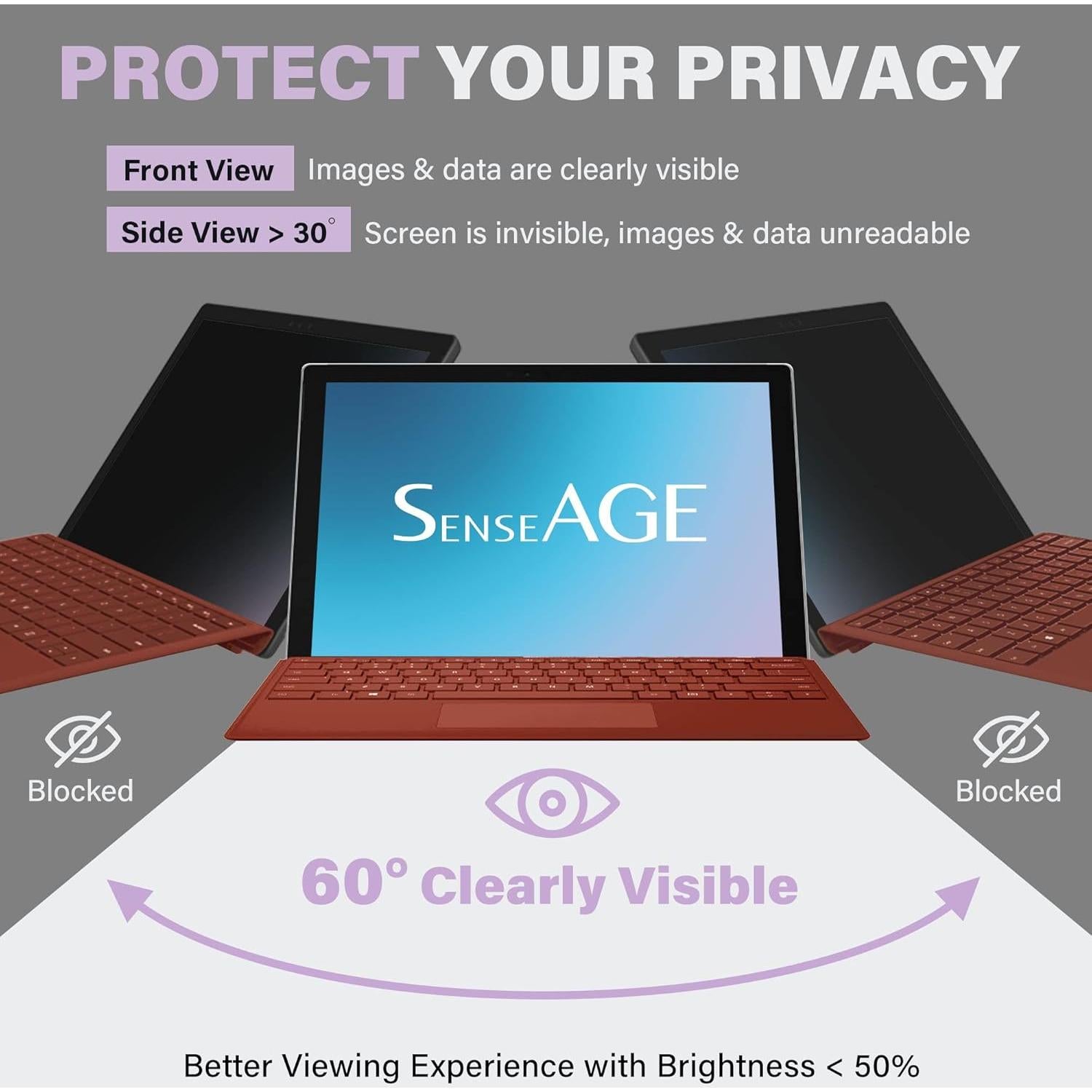 Protector de Pantalla de Privacidad Magnético SenseAGE para Surface Pro 12.3"