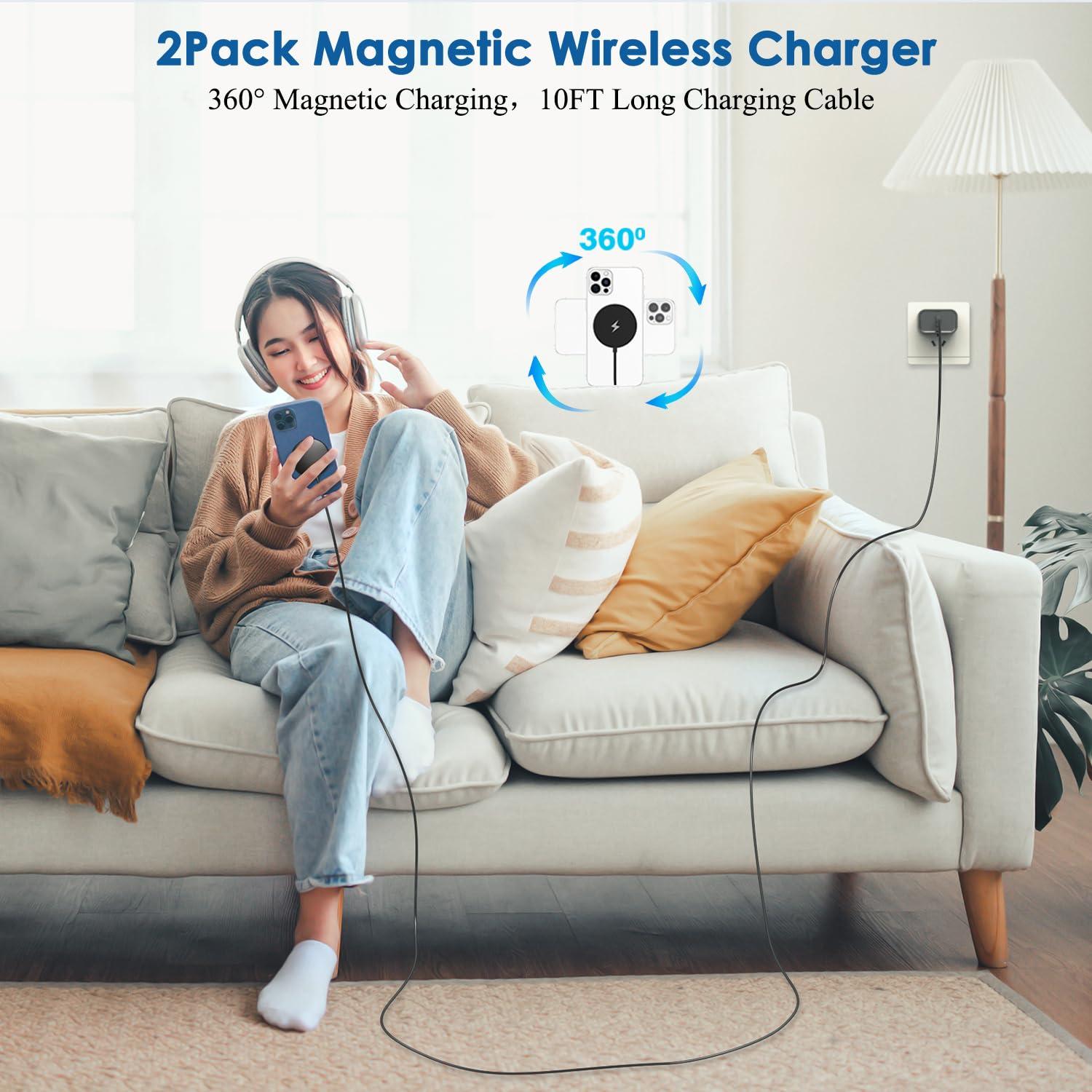 Cargador Inalámbrico Magnético 15W 2Pack USB-C para iPhone