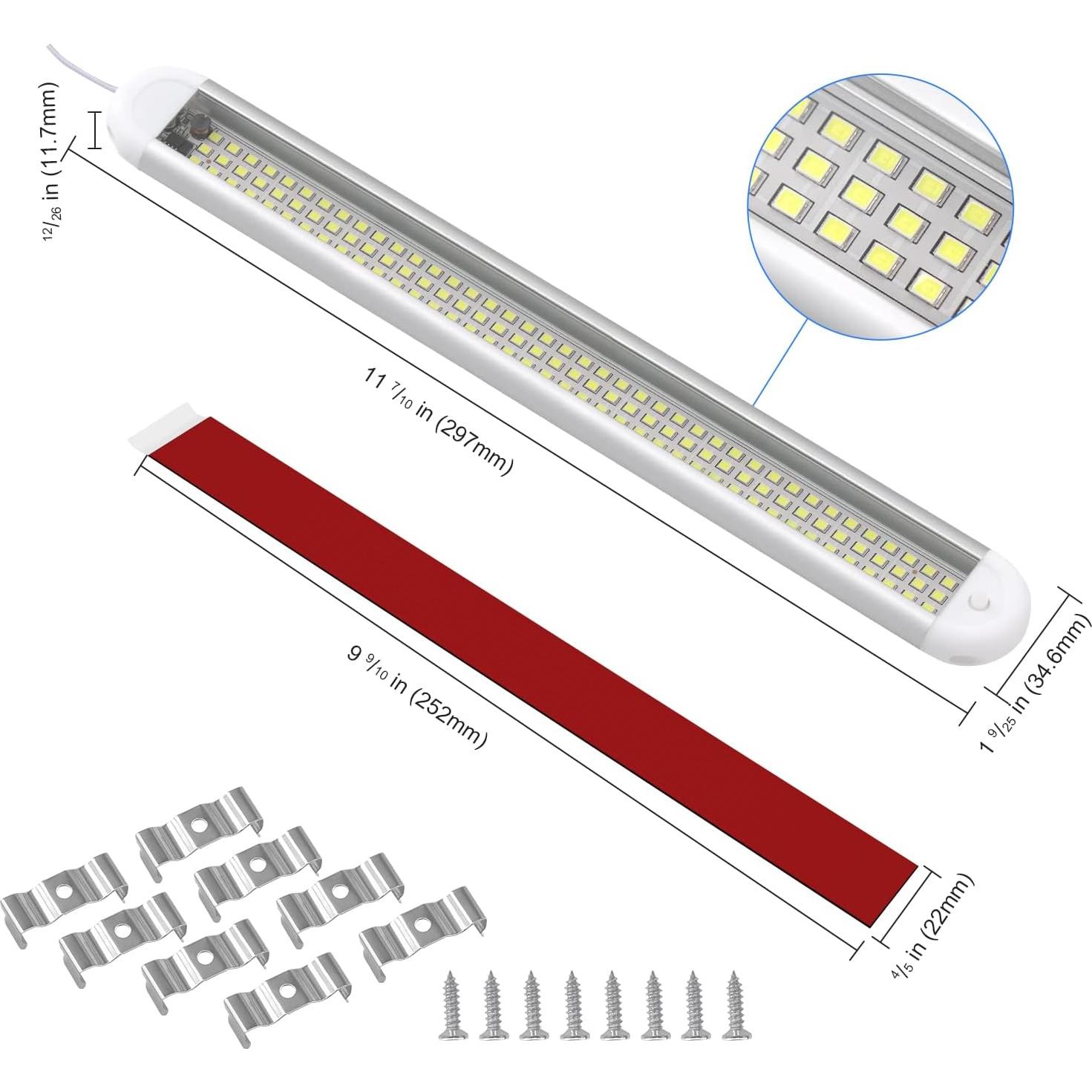 Barra de Luz LED Interior 12V RVZONE TUBEM01 1800LM 8W 4Pack