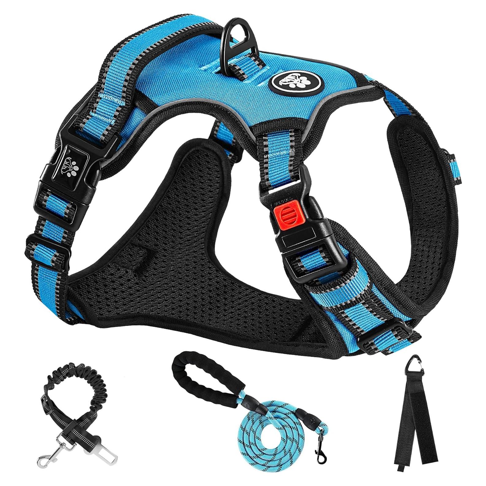 Arnés para Perros NESTROAD X-Small Ajustable Azul Reflectante