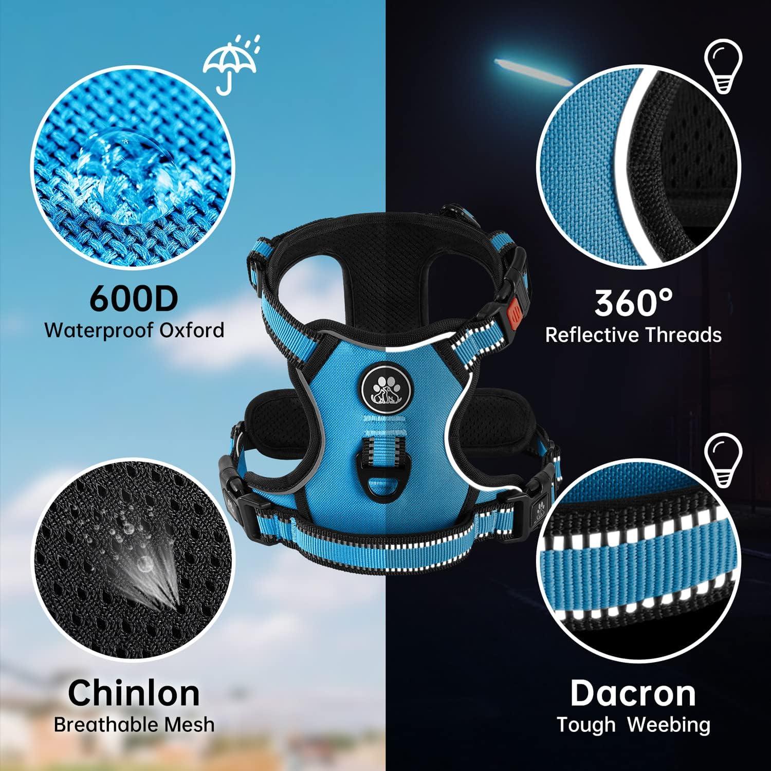 Arnés para Perros NESTROAD X-Small Ajustable Azul Reflectante