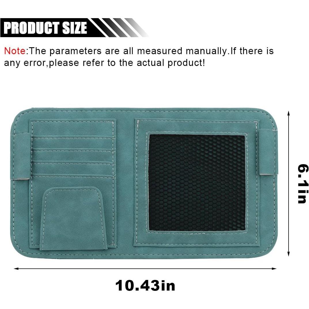 Organizador de Visera de Coche SMILFUY Cuero Verde 26.5x15.5cm