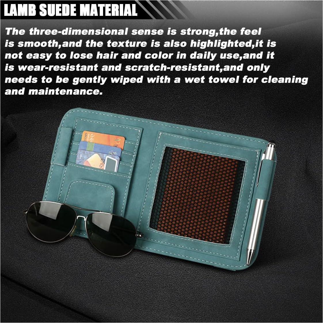 Organizador de Visera de Coche SMILFUY Cuero Verde 26.5x15.5cm