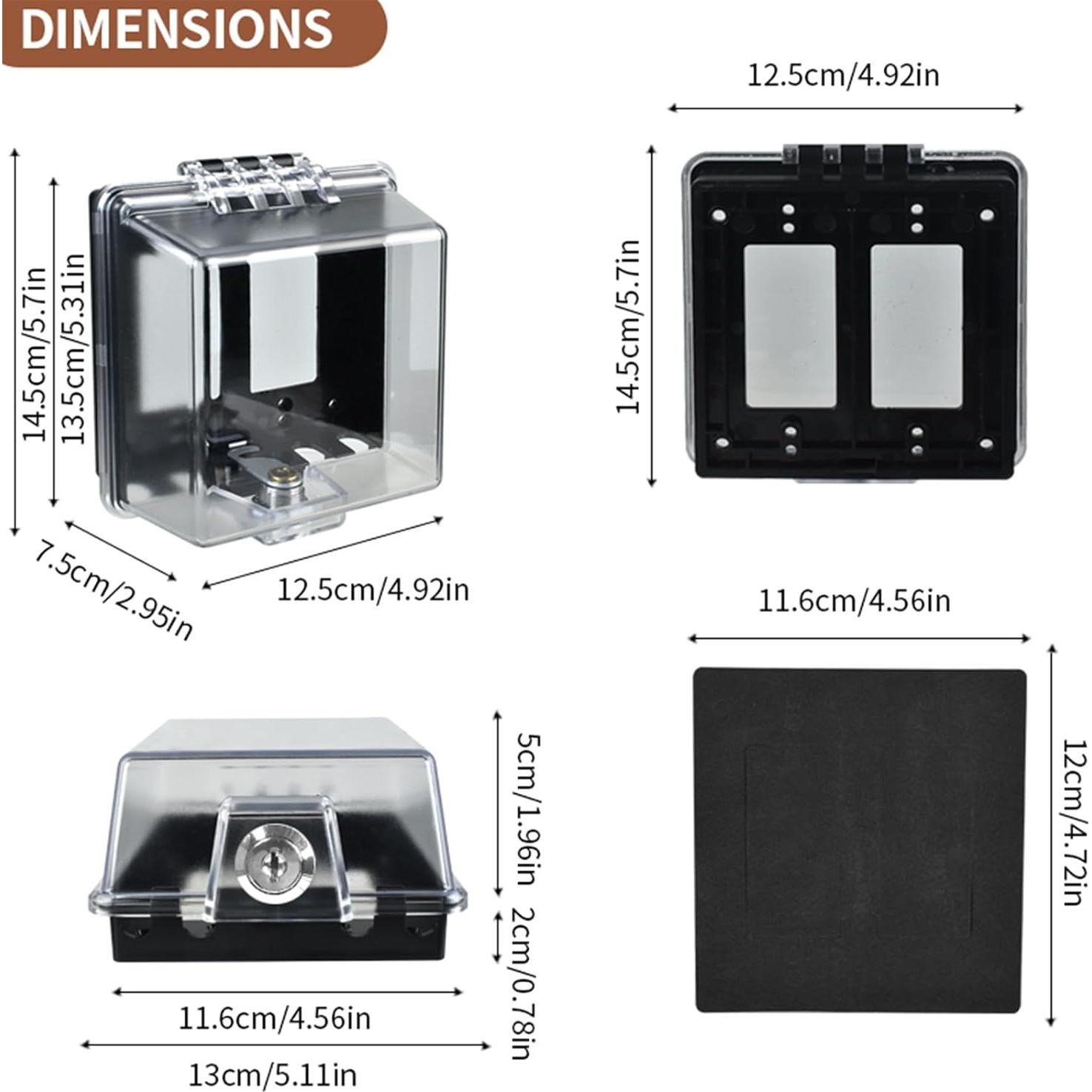 Caja de Cubierta de Enchufe a Prueba de Clima ABS - 14.5x13.5cm