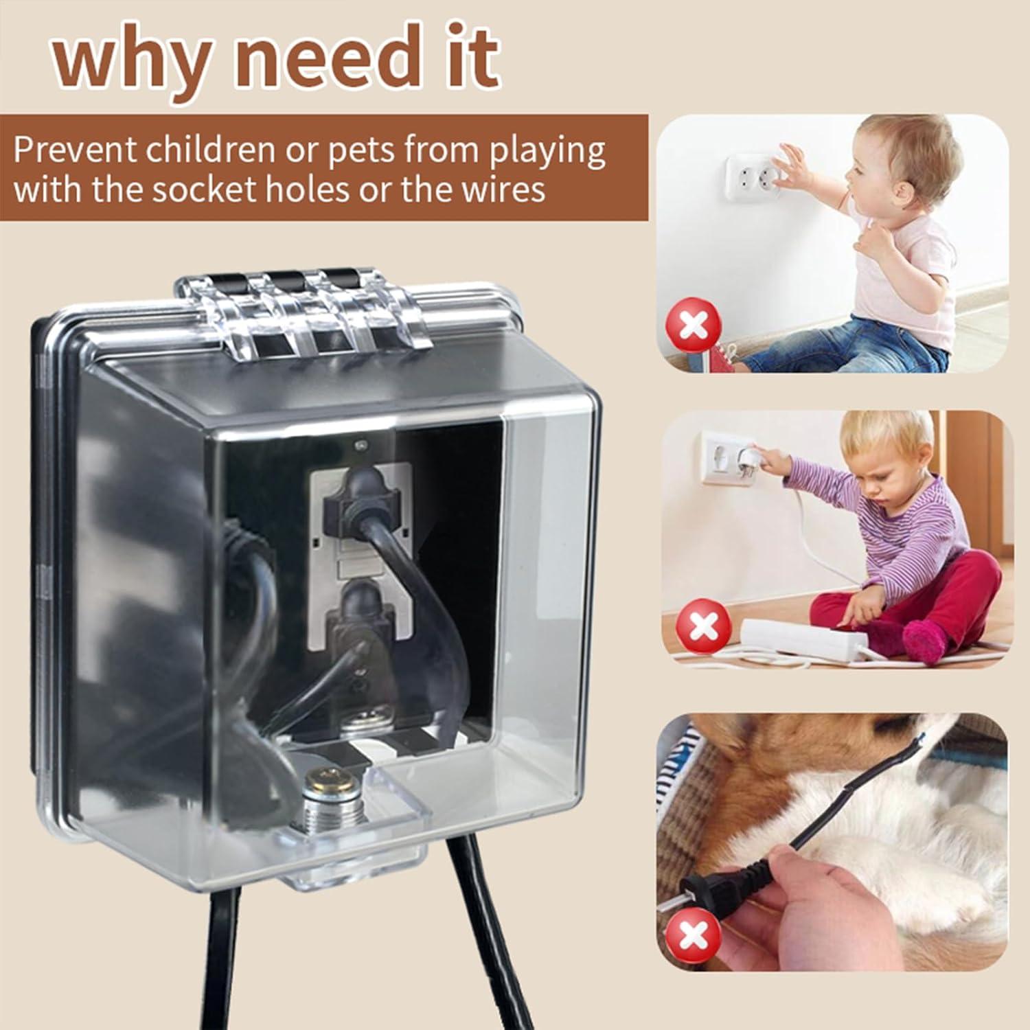 Caja de Cubierta de Enchufe a Prueba de Clima ABS - 14.5x13.5cm