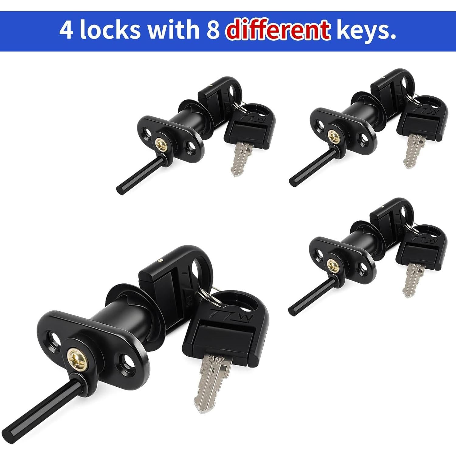 Cerradura de Cajón TBWHL con Llaves - 4 Pcs, 16mm, Negro