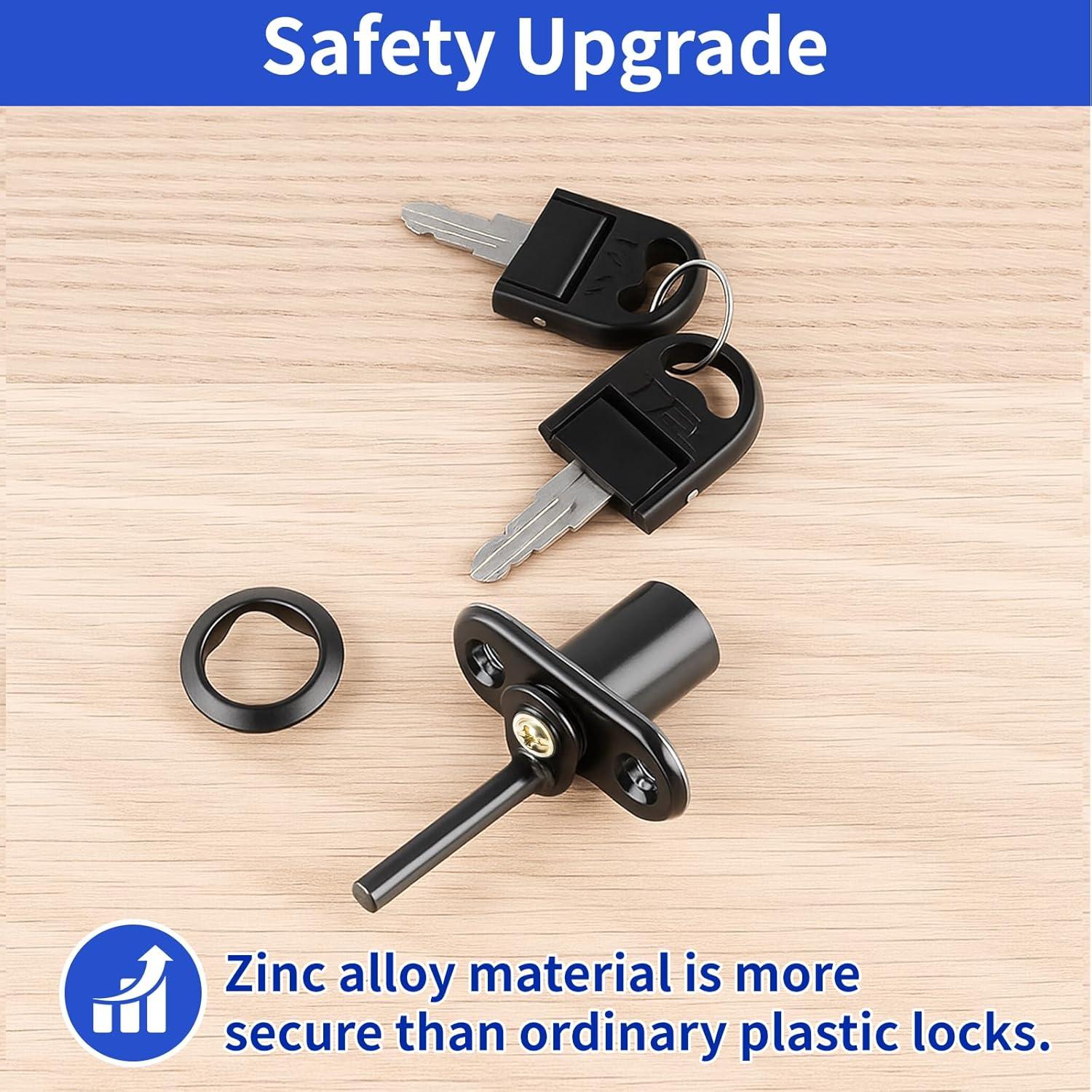 Cerradura de Cajón TBWHL con Llaves - 4 Pcs, 16mm, Negro