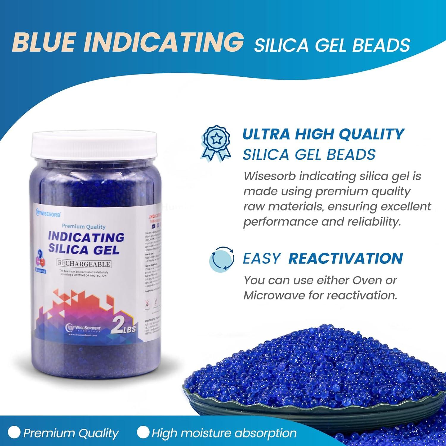 Perlas de Gel de Sílice Wisesorb 2 LBS Indicadoras Azul a Rosa
