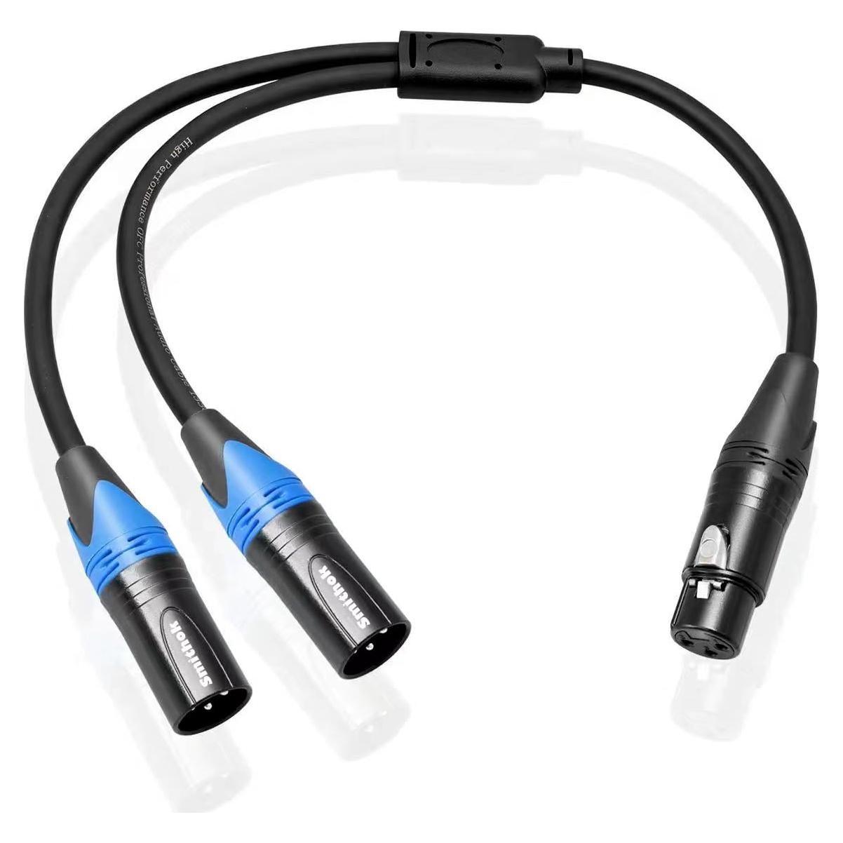 Cable Divisor XLR 0.5m Smithok Hembra a 2 Machos Profesional