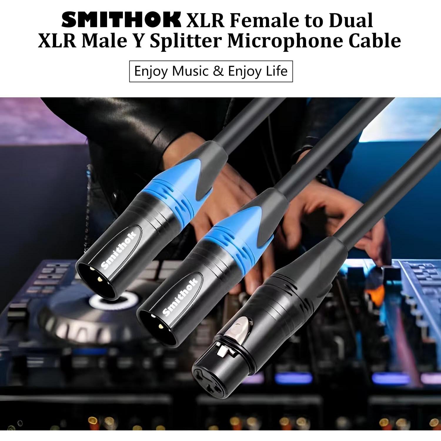 Cable Divisor XLR 0.5m Smithok Hembra a 2 Machos Profesional