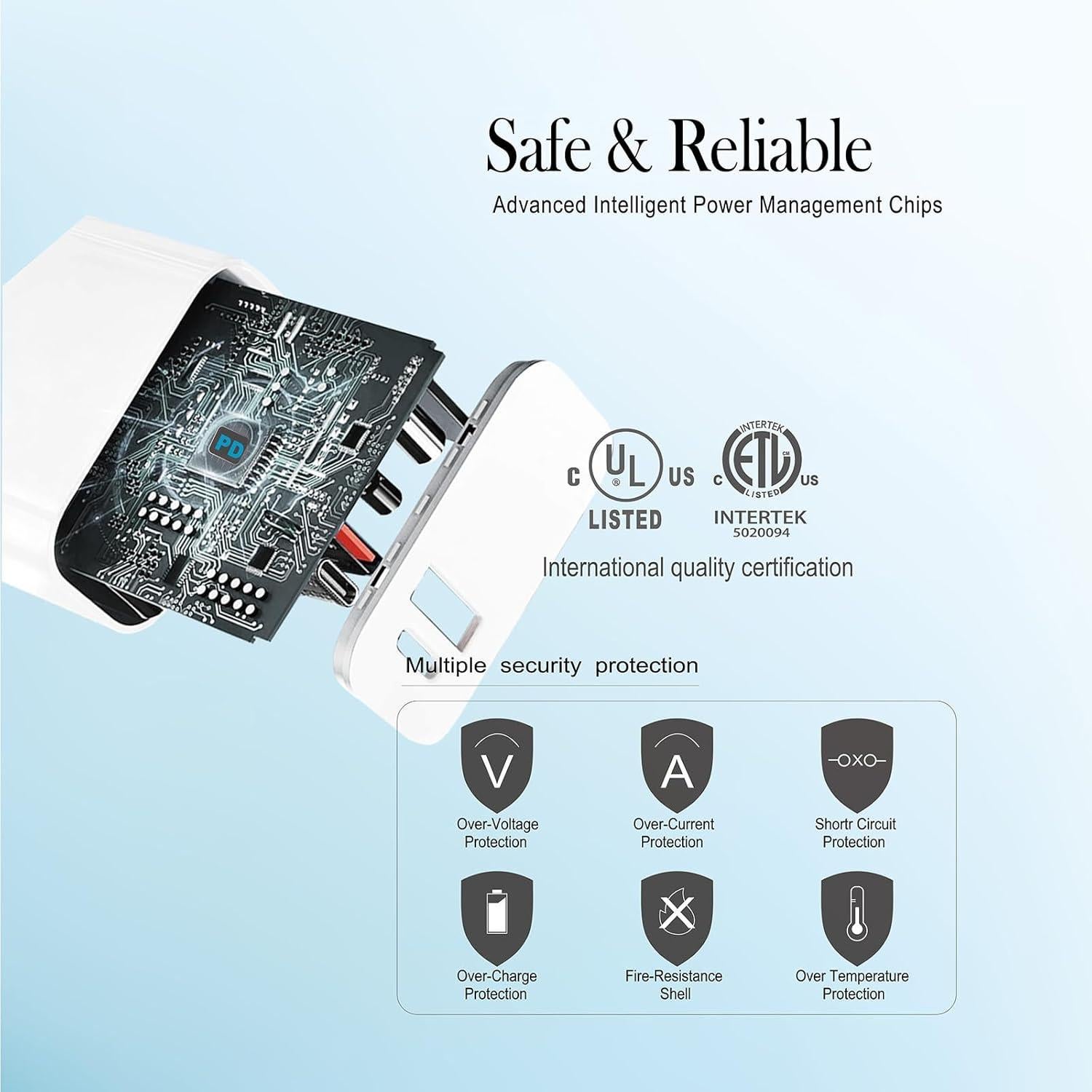 Cargador de pared USB C KOCORE 20W para iPhone y Apple Watch