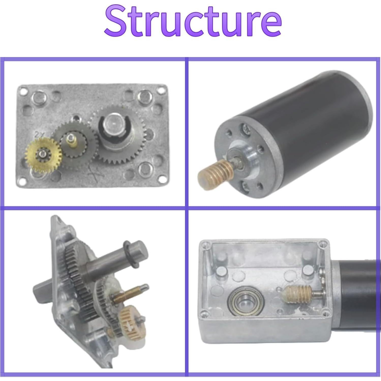Motor de Engranaje de Caracol CHANCS 12V 1RPM Auto-Bloqueo