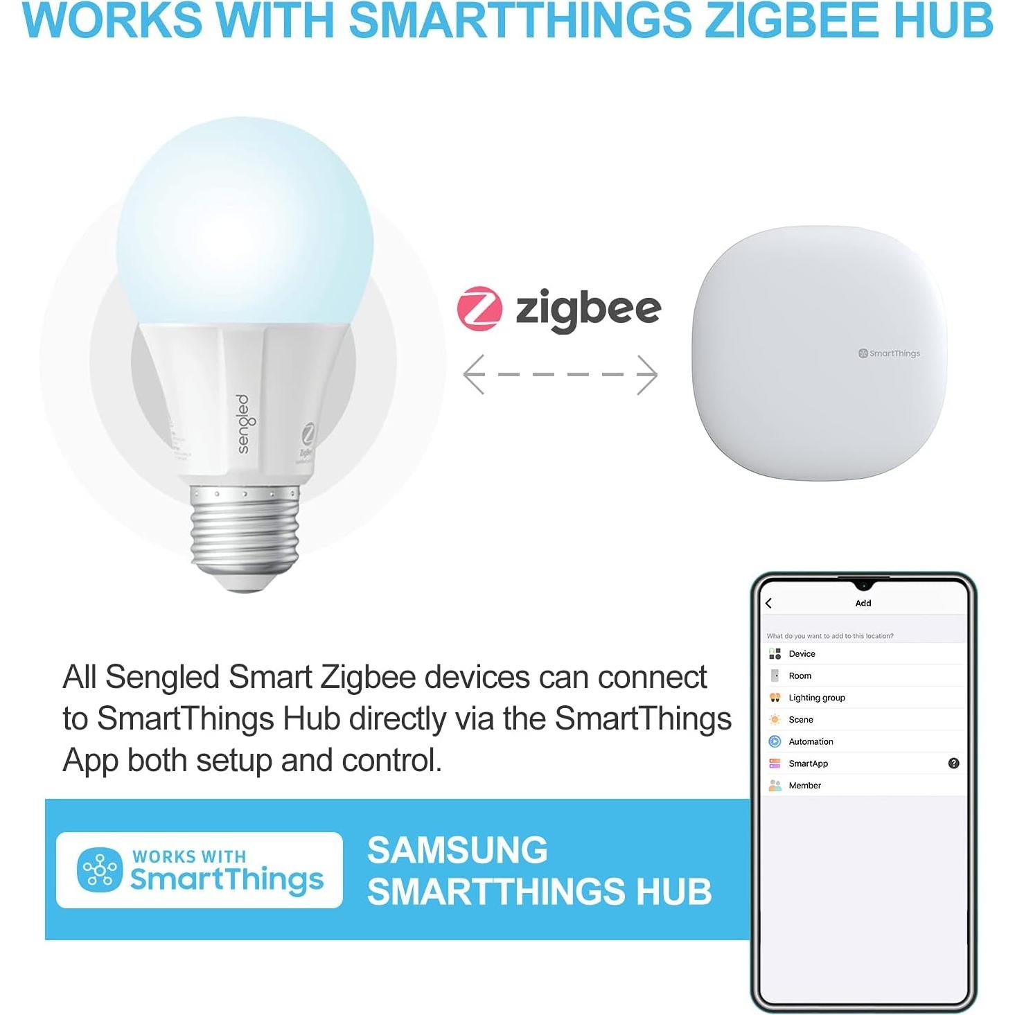 Bombillas LED Inteligentes Sengled A19 Luz Diurna 9W Paquete de 4