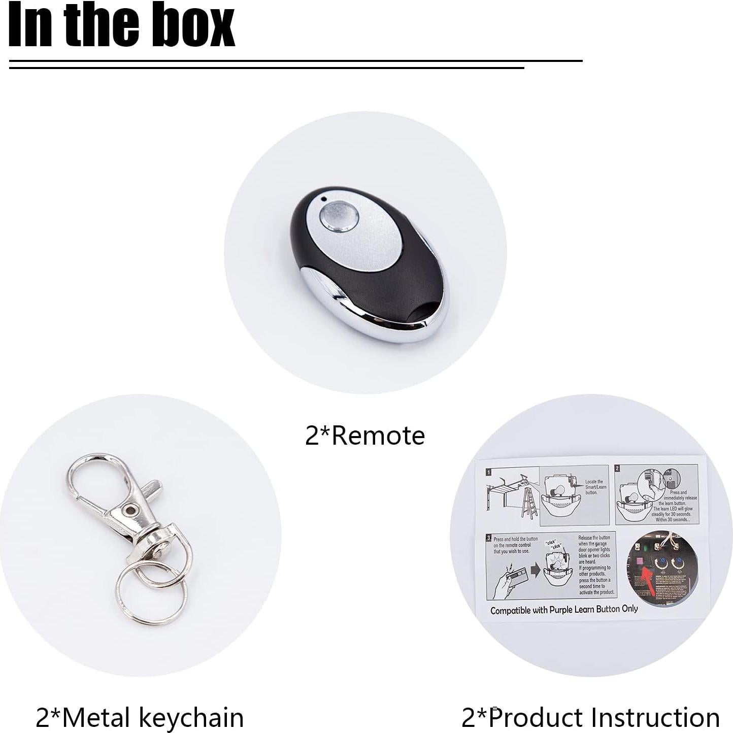 Control Remoto de Puerta de Garaje Lawoho 371LM Morado 315MHz (2 Piezas)
