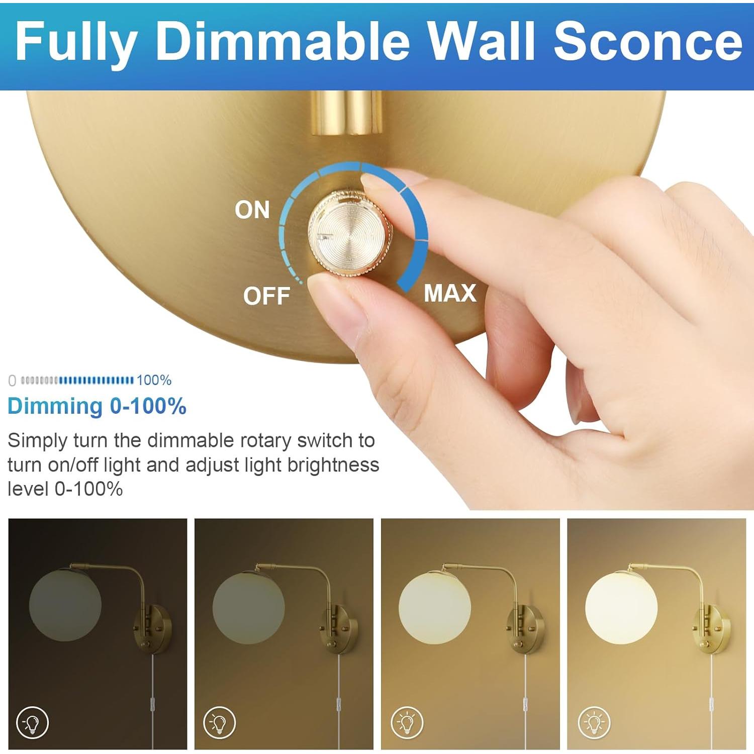 Aplique de pared regulable VATONI con brazo oscilante 8W