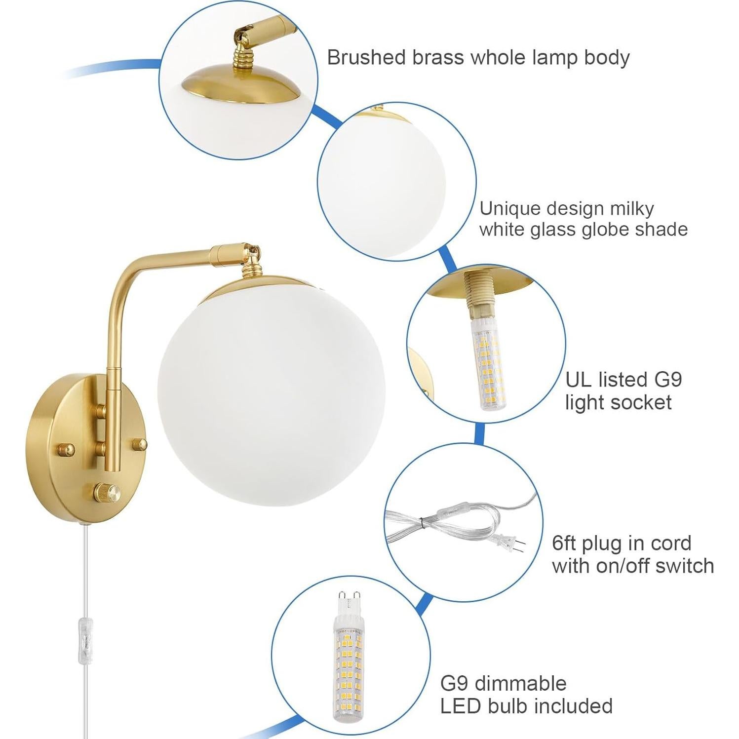 Aplique de pared regulable VATONI con brazo oscilante 8W