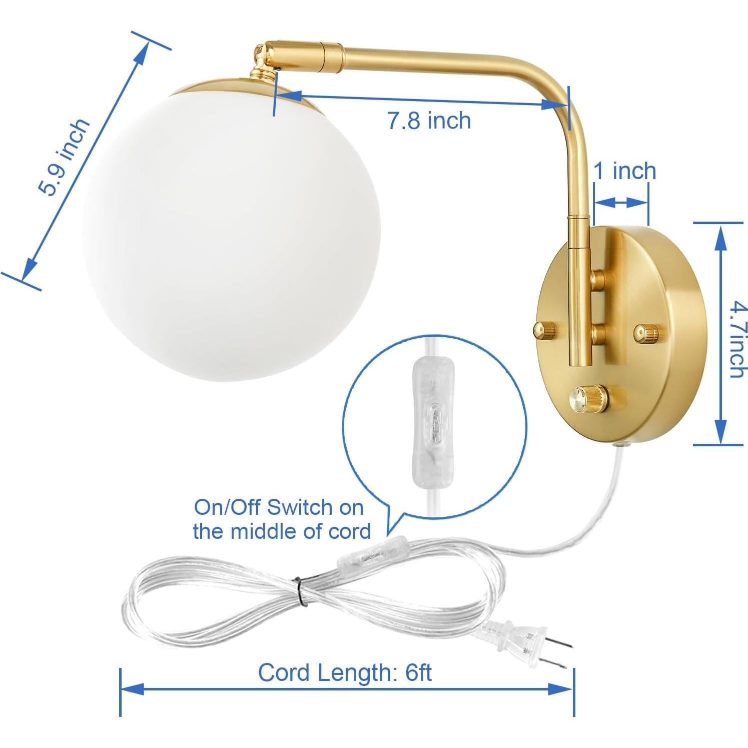 Aplique de pared regulable VATONI con brazo oscilante 8W