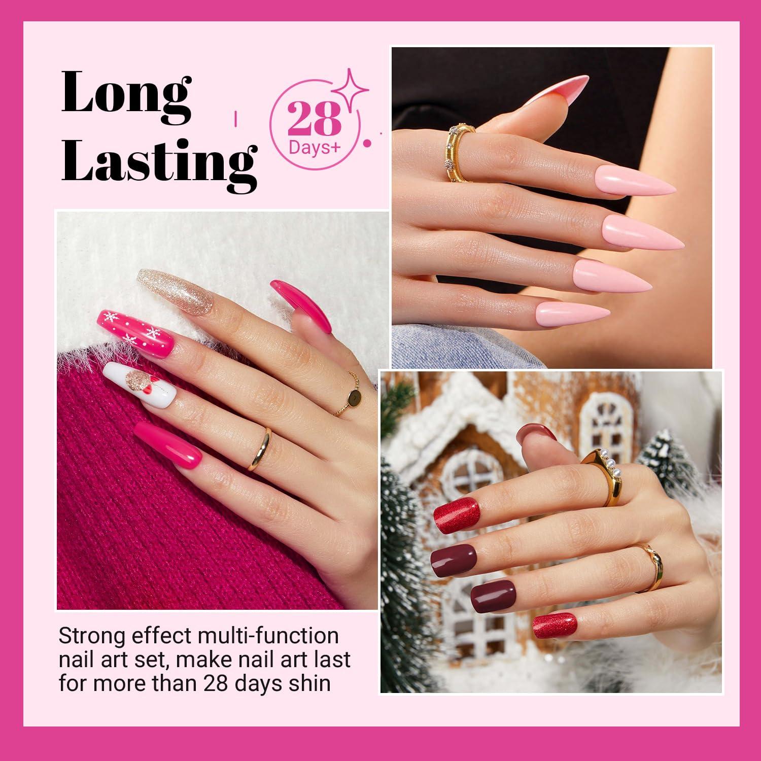 Set de Esmalte en Gel JODSONE 23 Piezas Color Rojo Rosa