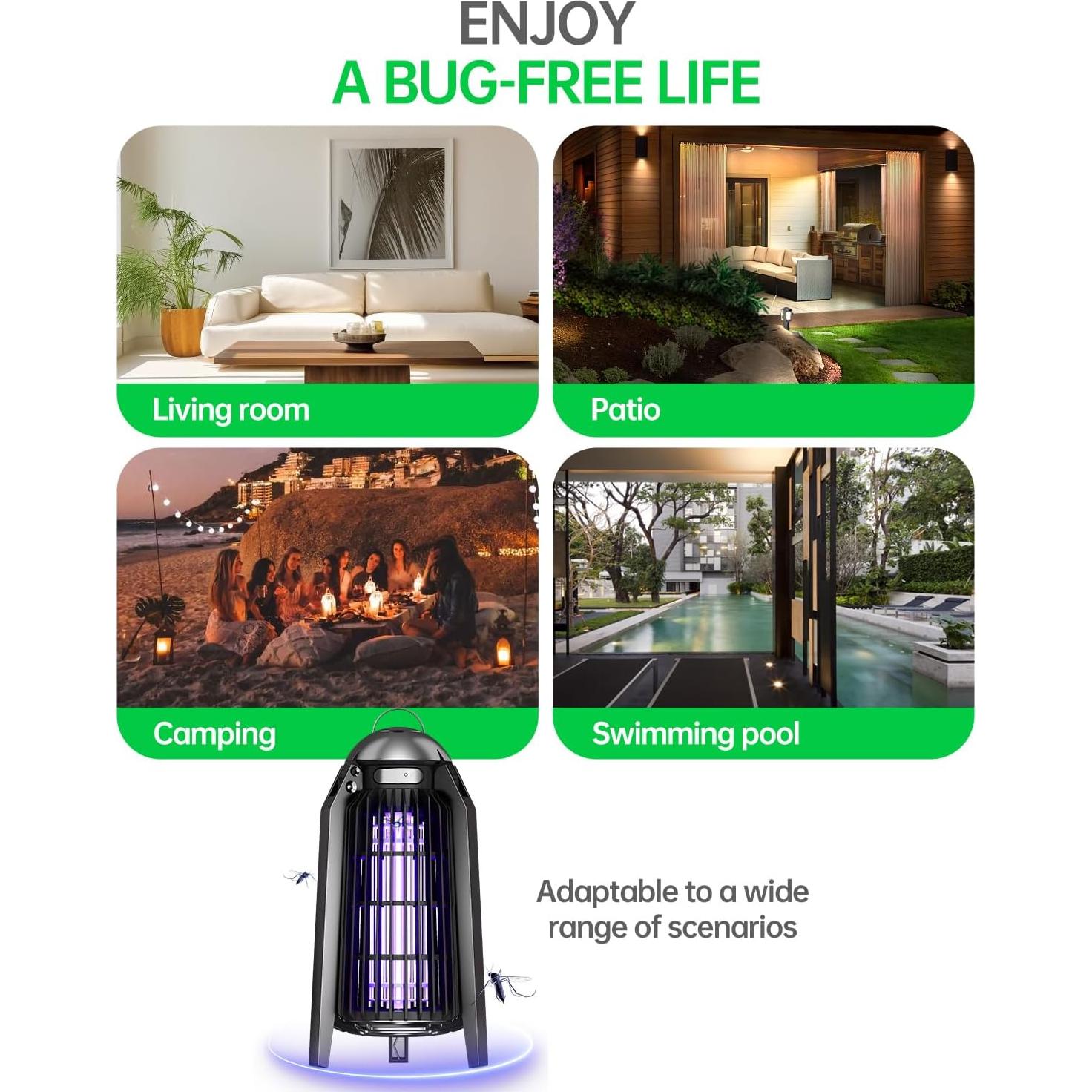 Asesino de Mosquitos Eléctrico Buzzkick X10 4200V IPX4