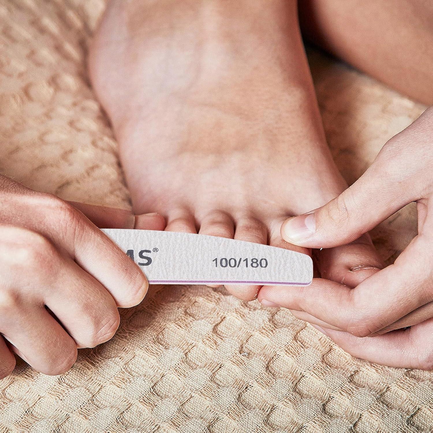 Limas de Uñas 10Pcs BTYMS 100/180 Grano Doble Cara