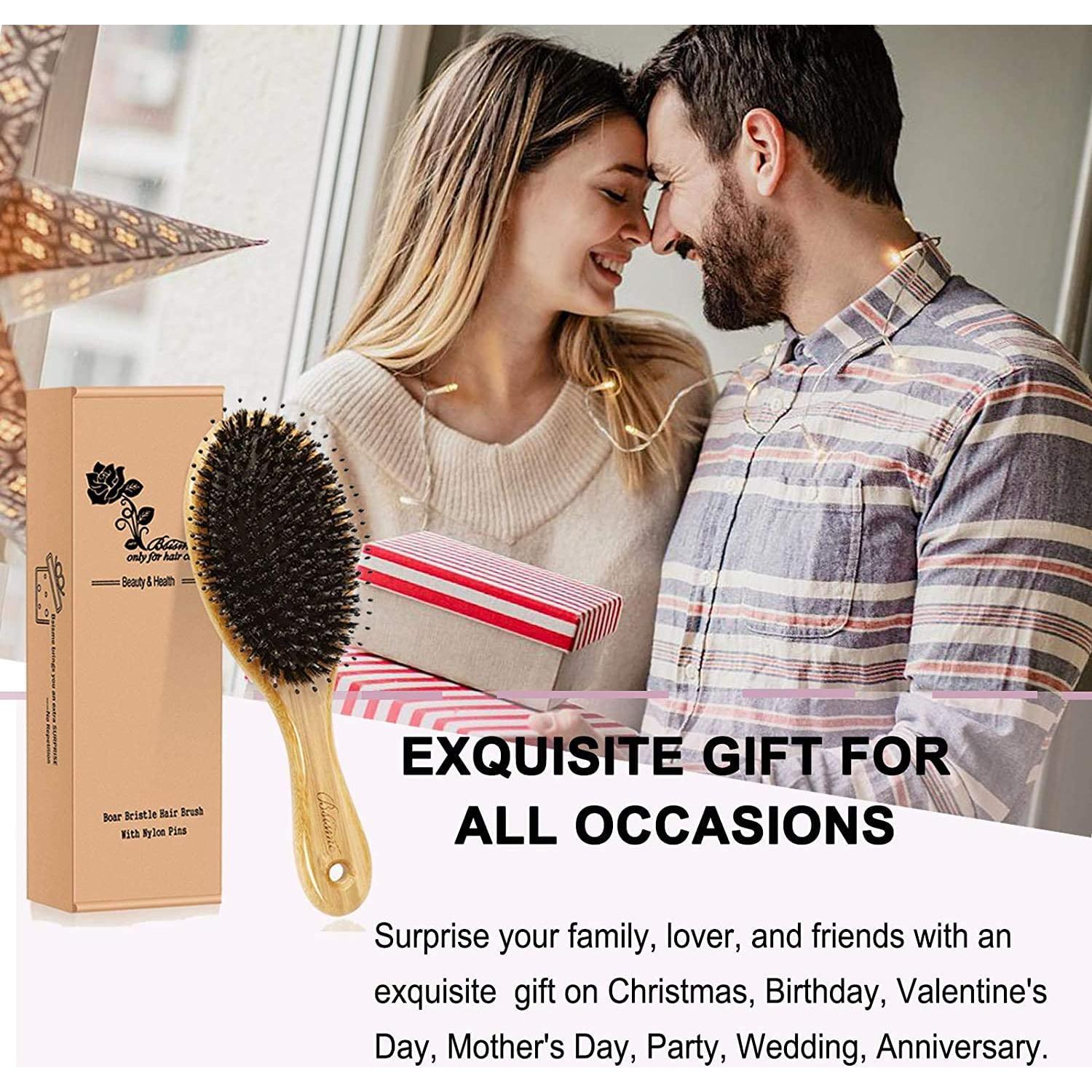 Juego de Cepillos de Cabello Bsisme con Cerda de Jabalí