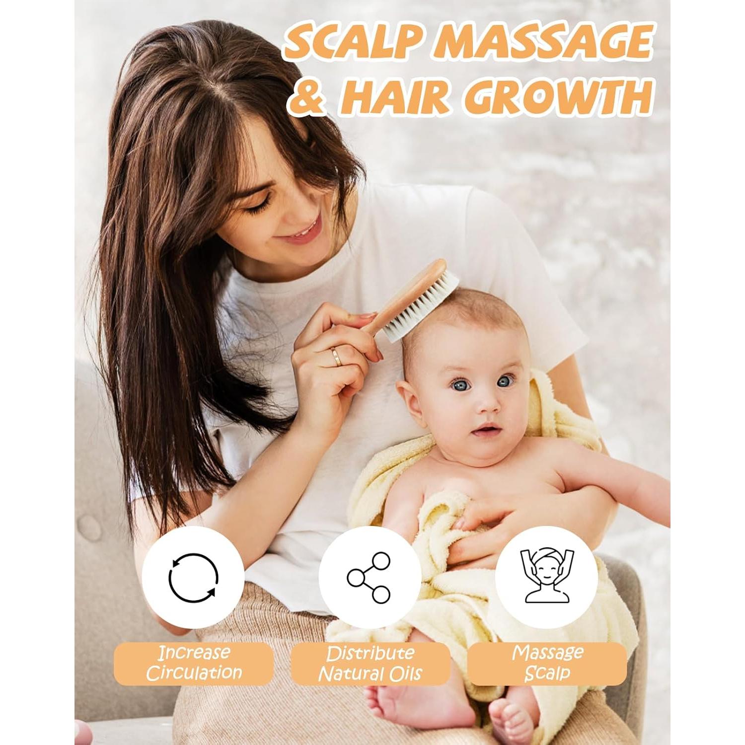 Cepillo para Bebé Lictin de Madera Natural - Suave y Efectivo