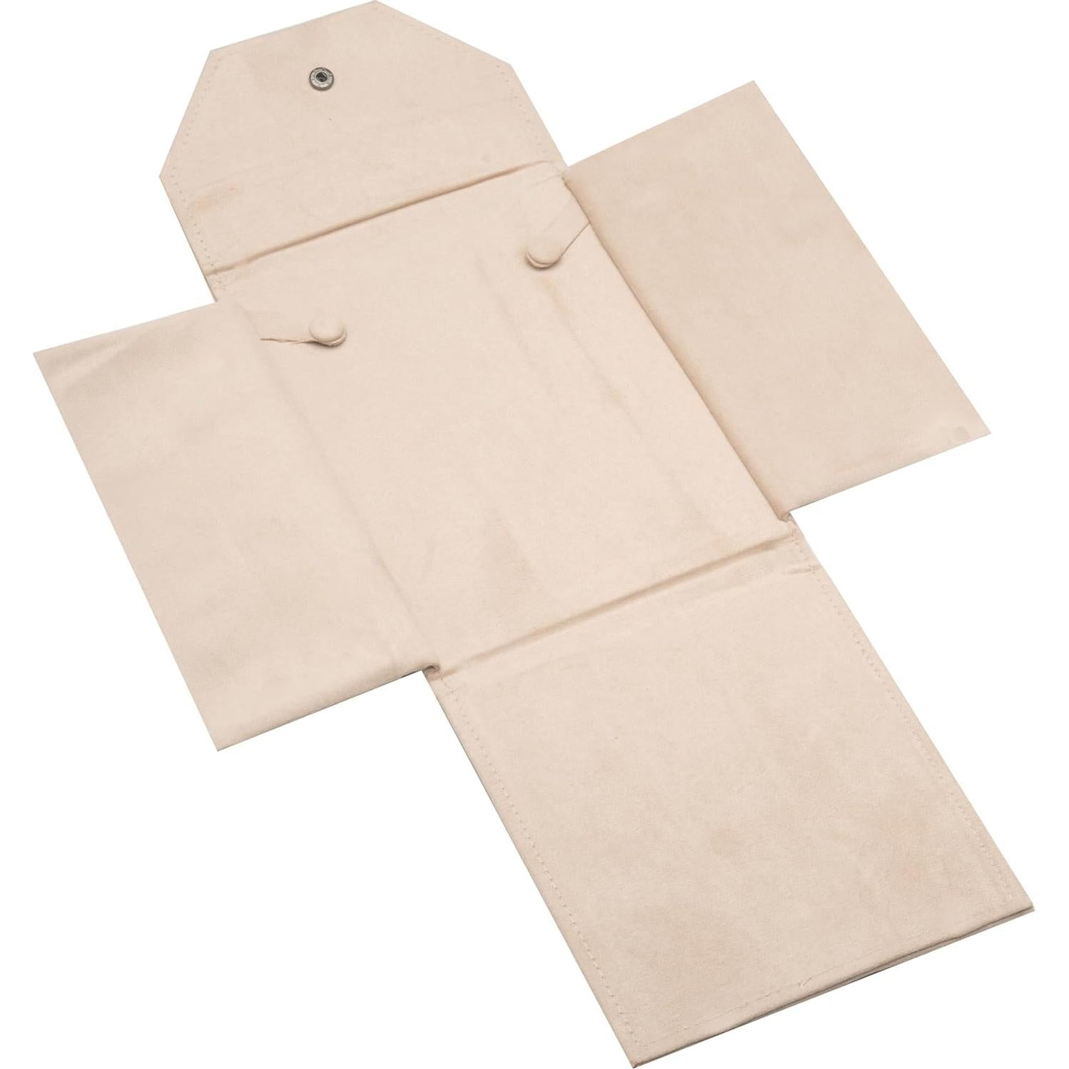 Caja de Joyería COWFEX de Terciopelo Beige para Collares