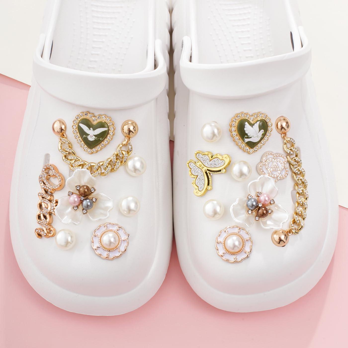 Encantos de Zapatos Brillantes Jyrmstore - 19 Piezas Doradas